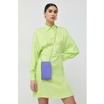 Obleka Liu Jo zelena barva - zelena. Obleka iz kolekcije Liu Jo. Raven model, izdelan iz enobarvne tkanine. Lahek material, namenjen za toplejše letne čase.