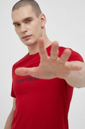 Bombažna kratka majica 4F rdeča barva - rdeča. Kratka majica iz kolekcije 4F. Model izdelan iz pletenine s potiskom. Lahek in udoben model