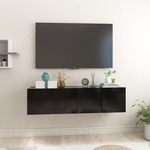 vidaXL Viseča TV omarica 2 kosa črna 60x30x30 cm