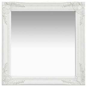 VidaXL Stensko ogledalo v baročnem stilu 60x60 cm belo