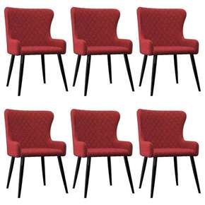 Shumee Jedilni stoli 6 kosov bordo rdeče blago