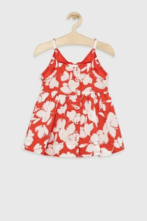 Otroška bombažna obleka GAP rdeča barva - rdeča. Otroška Obleka iz kolekcije GAP. Nabran model izdelan iz vzorčastega materiala.