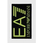 Brisača EA7 Emporio Armani črna barva - črna. Brisača iz kolekcije EA7 Emporio Armani. Model izdelan iz bombažnega, vzorčastega materiala.