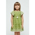 Otroška obleka Mayoral zelena barva - zelena. Otroški obleka iz kolekcije Mayoral. Model izdelan iz vzorčastega materiala. Model iz izjemno udobne tkanine z visoko vsebnostjo bombaža.