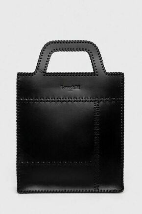 Usnjena torbica Lovechild črna barva - črna. Srednje velika torbica iz kolekcije Lovechild. Model brez zapenjanja