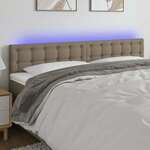 vidaXL LED posteljno vzglavje taupe 160x5x78/88 cm blago
