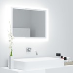 shumee LED ogledalo za kopalnico belo visoko sijajno 60x8,5x37 cm