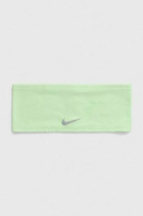 Naglavni trak Nike zelena barva - zelena. Naglavni trak iz kolekcije Nike. Model izdelan iz tkanine s tehnologijo za odvajanje vlage.