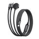 Awei W23, 2×USB-C, 5A, 2 m, črn, polnilni kabel 3v1