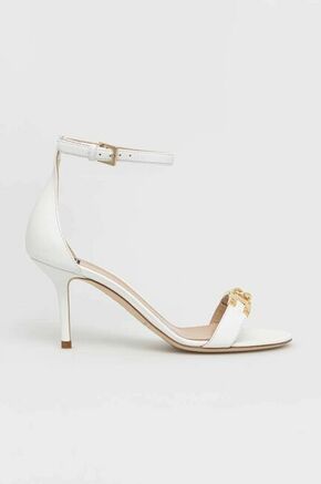 Usnjeni sandali Elisabetta Franchi bela barva