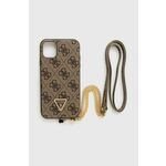 Etui za telefon Guess iPhone 11 / Xr 6.1 rjava barva - rjava. Etui za IPhone iz kolekcije Guess. Model izdelan iz vzorčastega materiala.