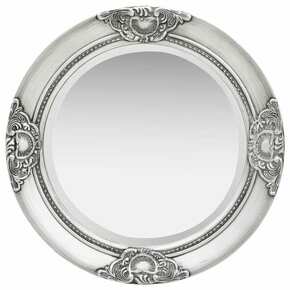 Stensko ogledalo v baročnem stilu 50 cm srebrno