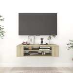 vidaXL Viseča TV omarica sonoma hrast 100x30x26,5 cm iverna plošča