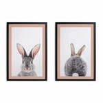 Komplet 2 okvirjev v črni barvi Madre Selva Rabbit, 30 x 40 cm