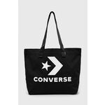 Torbica Converse črna barva - črna. Velika nakupovalna torbica iz kolekcije Converse. Model brez zapenjanja, izdelan iz tekstilnega materiala.