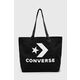 Torbica Converse črna barva - črna. Velika nakupovalna torbica iz kolekcije Converse. Model brez zapenjanja, izdelan iz tekstilnega materiala.