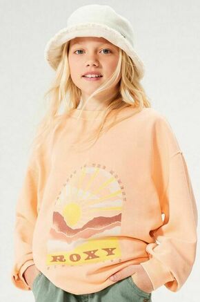 Otroški pulover Roxy LINEUPCREWRGTER oranžna barva - oranžna. Otroški pulover iz kolekcije Roxy