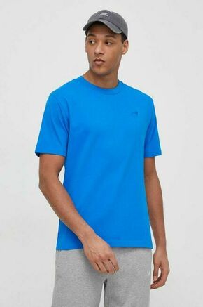 Bombažna kratka majica New Balance moški - modra. Kratka majica iz kolekcije New Balance