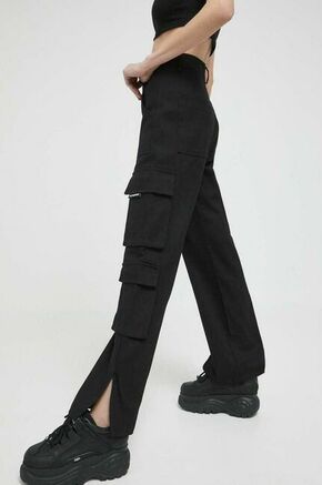 Bombažne hlače Sixth June črna barva - črna. Hlače iz kolekcije Sixth June. Model izdelan iz enobarvne tkanine. Zračen
