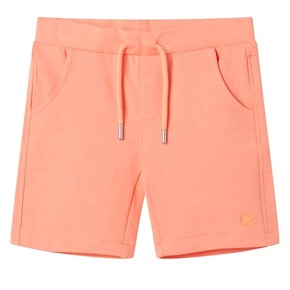 VidaXL Otroške kratke hlače z vrvico neon oranžna 128