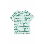 Otroška kratka majica Mini Rodini zelena barva - zelena. Otroške kratka majica iz kolekcije Mini Rodini. Model izdelan iz tanke, rahlo elastične pletenine.