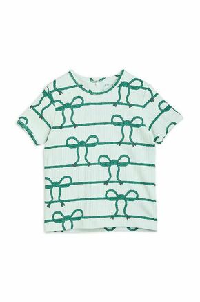 Otroška kratka majica Mini Rodini zelena barva - zelena. Otroške kratka majica iz kolekcije Mini Rodini. Model izdelan iz tanke