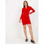 RUE PARIS Ženska obleka z gumbi RUE PARIS rdeča RV-SK-8014.08_388519 S
