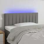 Vidaxl LED posteljno vzglavje temno sivo 90x5x78/88 cm blago