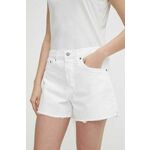 Jeans kratke hlače Polo Ralph Lauren ženske, bela barva, 211934947 - bela. Kratke hlače iz kolekcije Polo Ralph Lauren, izdelane iz jeansa. Model iz togega materiala, ki ohranja obliko.