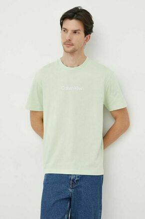 Bombažna kratka majica Calvin Klein zelena barva - zelena. Kratka majica iz kolekcije Calvin Klein