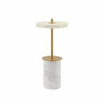 Kremno bela marmorna LED zatemnitvena namizna svetilka s kovinskim senčnikom (višina 25,5 cm) Asteria Move Mini – UMAGE