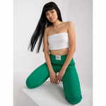 ITALY MODA Ženske hlače z rebrastim pasom GREGORIA green DHJ-SP-15832.64_386077 XL