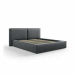 Temno siva oblazinjena zakonska postelja s prostorom za shranjevanje in letvenim dnom 160x200 cm Arendal – Cosmopolitan Design