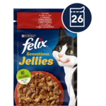 Felix Fantastic mokra hrana za mačke, govedina s paradižnikom v želeju, 26x85g