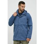 Outdoor jakna Columbia Wright Lake - modra. Outdoor jakna iz kolekcije Columbia. Prehoden model, izdelan iz vodoodpornega materiala.