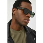 Sončna očala Gucci moški, črna barva - zelena. Sončna očala iz kolekcije Gucci. Model z enobarvnimi stekli in okvirji iz plastike. Ima filter UV 400.