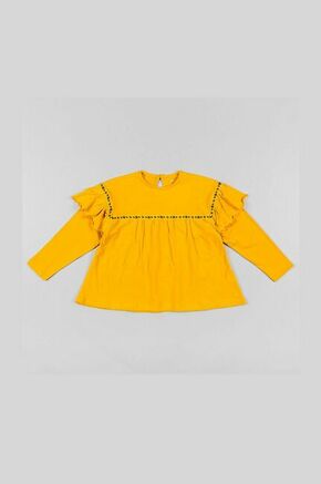 Otroški longsleeve zippy rumena barva - rumena. Otroški Majica z dolgimi rokavi iz kolekcije zippy. Model izdelan iz tanke