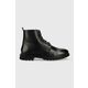 Usnjeni čevlji Sisley moški, črna barva - črna. Čevlji iz kolekcije Sisley. Model izdelan iz naravnega usnja.