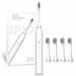 VERK GROUP x3 akumulatorska sonična zobna krtačka + 4 konice bela X3WHITE