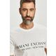 Armani Exchange T-shirt - bela. T-shirt iz zbirke Armani Exchange. Model narejen iz tanka, rahlo elastična tkanina.