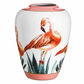 BigBuy Vaza keramična koralna bela Flamingo 36 x 36 x 48 cm