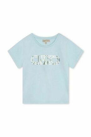 Otroška bombažna kratka majica Michael Kors - modra. Otroške kratka majica iz kolekcije Michael Kors. Model izdelan iz tanke