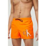 Kopalne kratke hlače Calvin Klein oranžna barva - oranžna. Kopalne kratke hlače iz kolekcije Calvin Klein. Model izdelan iz vzorčastega materiala. Tanek, gosto tkan material.