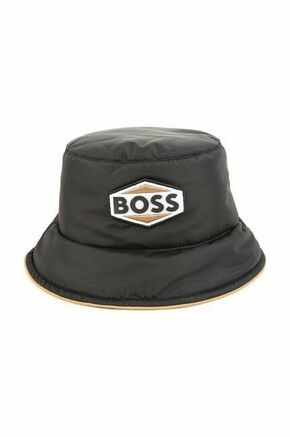 Otroški klobuk BOSS črna barva - črna. Otroške klobuk iz kolekcije BOSS. Model z ozkim robom