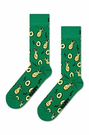 Nogavice Happy Socks Pineapple Sock zelena barva - zelena. Nogavice iz kolekcije Happy Socks. Model izdelan iz elastičnega