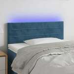 shumee LED posteljno vzglavje temno modro 80x5x78/88 cm žamet