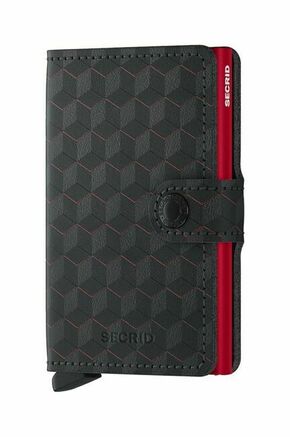 Usnjena denarnica Secrid Optical Black-Red črna barva - črna. Mala denarnica iz kolekcije Secrid. Model izdelan iz kombinacije naravnega usnja in kovine.