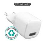 eSTUFF INFINITE USB-A polnilec EU 12W Bel 98% reciklirana plastika