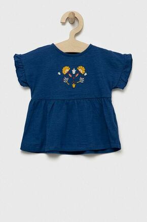Otroška bombažna kratka majica zippy mornarsko modra barva - mornarsko modra. Otroške kratka majica iz kolekcije zippy. Model izdelan iz enobarvne pletenine.