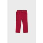 Hlače za dojenčka Mayoral rdeča barva - rdeča. Za dojenčke hlače iz kolekcije Mayoral. Model izdelan iz enobarvne pletenine. Prilagodljiv material, ki se prilagaja postavi.